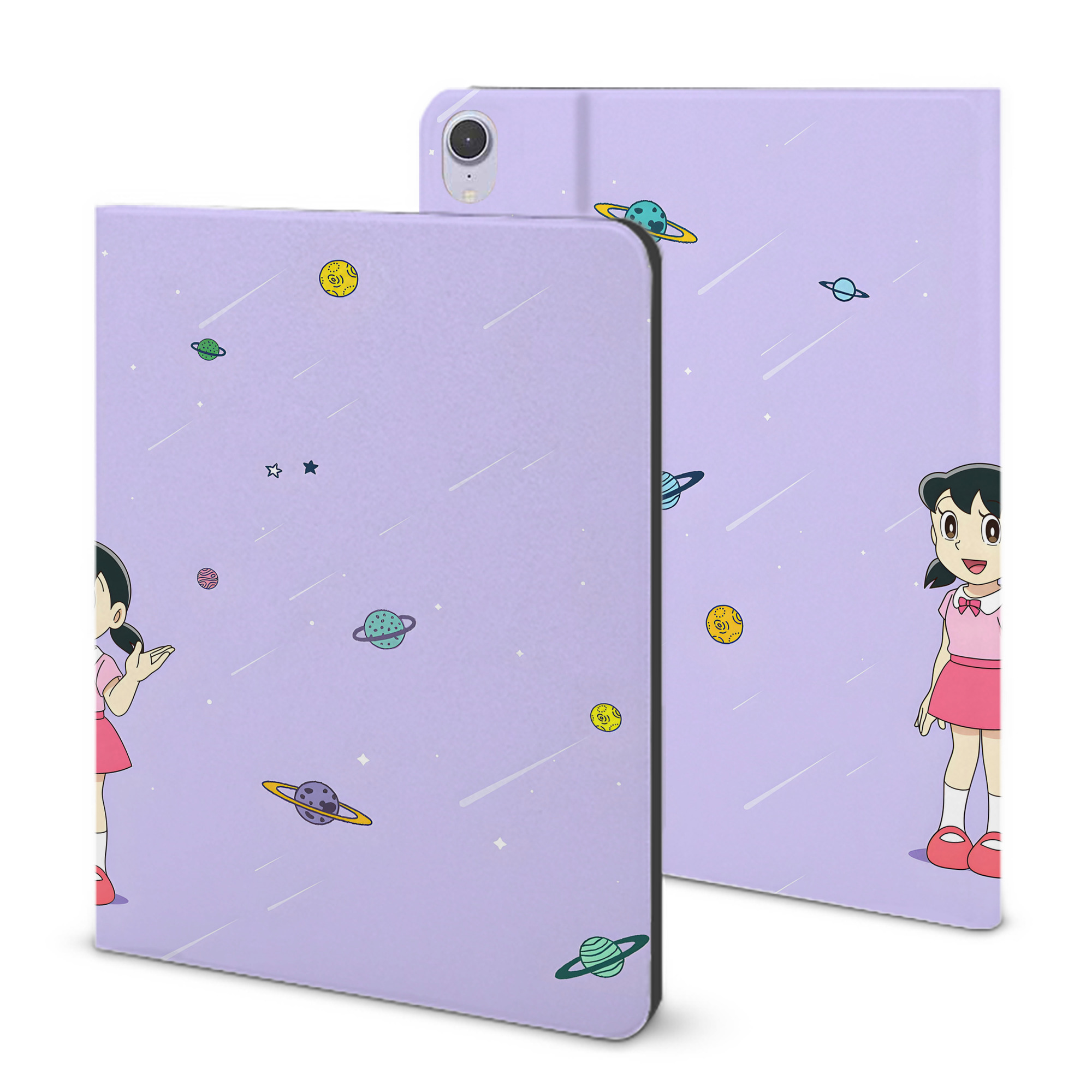 （画像用） ドラえもん Doraemon IPad ケース ブック型 PUレザー TPU 耐衝撃 軽量 薄型 ペン収納なし 全面保護 IPad 各モデル対応